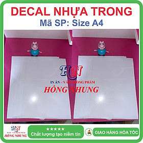 [In Phun ] Xấp 20 Tờ Decal nhựa PVC trắng Sữa A4 - Giúp Bạn In Tem Nhãn, Ghi Chú, Hay Bìa Nhãn Bưu Phẩm