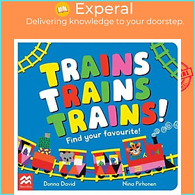 Hình ảnh Sách - Trains Trains Trains! - Find Your Favourite by Nina Pirhonen (UK edition, boardbook)