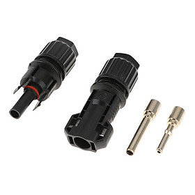 Solar Panel Cable Connectors Male/Female Adapters Black