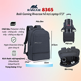 Balô Gaming Rivacase 8365 Để Vừa Laptop 17.3