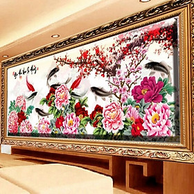 Mua tranh thêu Gia hòa vạn sự hưng 136x53cm - chưa thêu