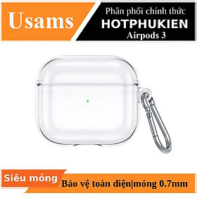 Bao case silicon trong suốt dành cho tai nghe Apple Airpods 3 chống sốc siêu mỏng 1.5mm hiệu Usams US-BH740 bảo vệ toàn diện, vật liệu cao cấp - hàng nhập khẩu