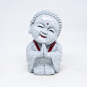 Tượng Phật chắp tay mỉm cười bằng đá cao 11cm