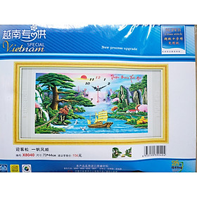 Mua Tranh thêu chữ thập đồng hồ thuận buồm xuôi gió X8040 - 73 x 44 cm - chưa thêu