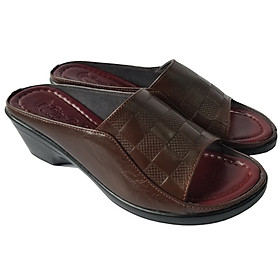 Dép Đế Xuồng Nữ BIGBEN Da Bò Thật Cao 5 Phân DX62