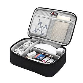 BUBM data cable storage bag mobile power box multi-function charging line travel portable digital accessories finishing bag hard disk U disk mobile phone accessories package gray single layer