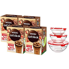 Combo 4 hộp cà phê hòa tan Nescafé cà phê sữa đá Hộp 10 gói x 24 g Bộ 3