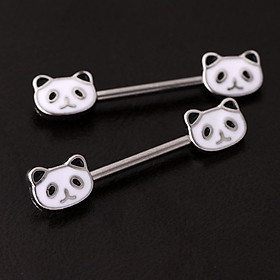 1Pair Panda Nipple Bar Ring Stainless Steel Shield Body Piercing Jewelry