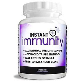 Instant Immunity - 20-in-1 Immune System Booster Wellness Formula with Cat's Claw, Quercetin, Echinacea, Vitamin C, and Olive Leaf Extract 60ct