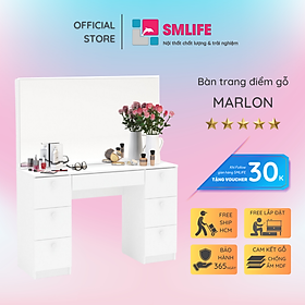 Bàn trang điểm gỗ hiện đại SMLIFE Marlon | Gỗ MDF dày 17mm chống ẩm | D120xR45xC140cm