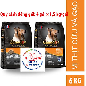 Combo 2 gói thức ăn cho chó trưởng thành Ganador vị thịt cừu và gạo Adult Lamb and Rice 3kg
