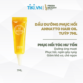 Dầu dưỡng tóc British M Annatto Hair Oil phục hồi tóc hư tổn, khô xơ, chẻ ngọn, gãy rụng 7ml