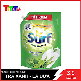 Nước rửa chén Surf Hương trà xanh và lá dứa Túi 3.5kg
