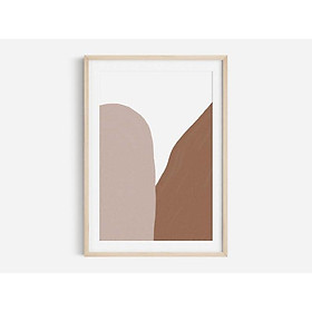 Tranh treo tường | Tranh nghệ thuật trừu tượng - Brown Tones, Neutral Abstract Art Print, Shape Abstract Art