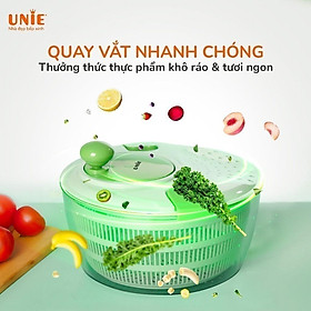 Bộ dụng cụ quay vắt đa năng Unie US4000M, dung tích 4L,Lưỡi dao cao cấp, 7 chức năng trong 1: Cắt, thái, bào rau củ - hàng chính hãng