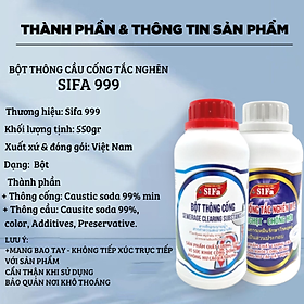 Bột thông cống Victory's Sifa999, 550gr siêu mạnh, chuyên dụng thông tắc cầu cống cực mạnh