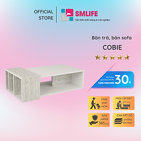 Bàn trà gỗ hiện đại SMLIFE Cobie  | Gỗ MDF dày 17mm chống ẩm | D100xR60xC32cm - Màu