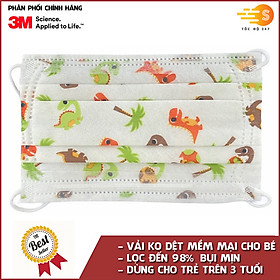 Khẩu trang chống bụi và kháng khuẩn cho trẻ lọc 98% bụi mịn, vải không dệt mềm mại Nexcare 3M KT-TE1