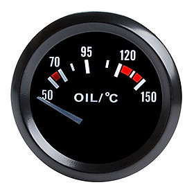 Oil Temp Gauge Car Oil Temp Gauge Meter Durable Replaces 2 inch LED Display Universal 12V Oil Temperature Gauge 52mm for Automotive Car