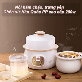 Nồi hầm cháo, trưng yến Chén sứ 200w (trắng kem) - Home and Garden