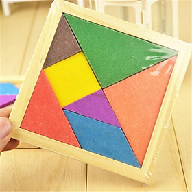 Đồ chơi xếp hình trí tuệ Tangram Trí Uẩn 7 miếng gỗ loại dày 1.2cm - đồ