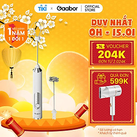 Mua Máy đánh bọt sữa Gaabor EG04M-WH01A dụng cụ đánh trứng khuấy bột bọt cà phê mini đa năng cổng sạc USB - Hàng chính hãng