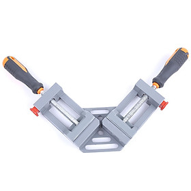 90 Degree Corner Clamp Quick-Jaw Double Handle Spring Loaded Right Angle Clamp Adjustable Swing Jaw Woodworking Welding