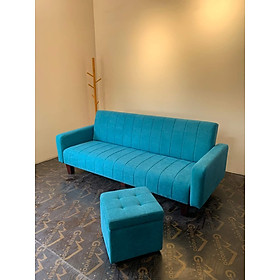 Mua Sofa bed giường Tundo vải nhung ngang 1m8 màu xanh