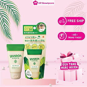 Sữa Chống Nắng Yuskin Sisora UV Milk Chiết Xuất Lá Tía Tô Dành Cho Mặt Và Cơ Thể (Tuýp 40g​)