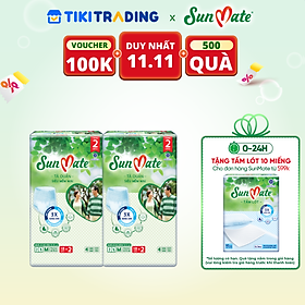 [Mẫu mới] Combo 2 Tã quần SunMate siêu mềm mại G1 mới size M-18+2 miếng