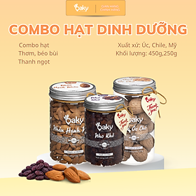 Combo Quà Tặng - Hạt Dinh Dưỡng Cao Cấp Oaky Hạnh Nhân Mỹ, Óc Chó Vàng, Nho Khô - Tặng kèm Túi Giấy Sang Trọng
