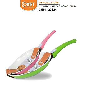 Mua Combo 2 chảo chống dính Ceramic 20cm & 24cm COMET CH11-20 & CH11-24 (Giao màu ngẫu nhiên)