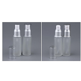 Pack Of 4 Empty Glass Lotion Cream Pump Container &  Bottle Travel