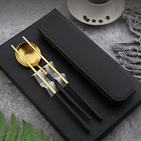 Mua Bộ dụng cụ Thìa  Đũa  Nĩa  Ống Hút Inox 304 Cao Cấp Có Hộp Đựng