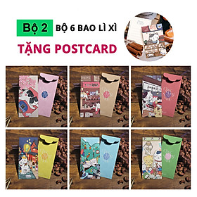 Bao lì xì 2023 đẹp tết thần tài Chibi Mèo nhật bản may mắn cao cấp TẶNG KÈM sticker - LT800