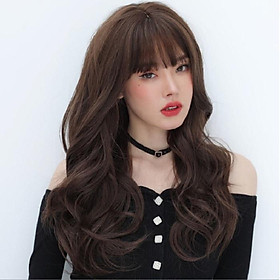 Bộ tóc giả nữ Hàn Quốc nguyên đầu uốn lọn màu nâu ,vàng + tặng kèm lưới ONLINE_SHOPPING_1102