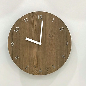 Đồng hồ treo tường trang trí nhà cửa mặt gỗ tròn Wall Clock