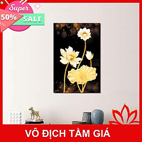 Bộ tranh treo tường phong thủy trang trí nội thất hình hoa sen ý nghĩa