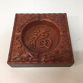 Mua Hộp Gạt tàn nguyên khối bằng gỗ Hương cao cấp- trạm chữ Phúc Hán KH18601
