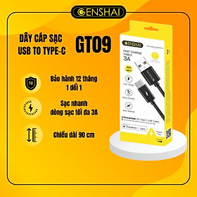 Mua Cáp sạc nhanh Type C 3A đèn led hàng chính hãng GENSHAI GT09 1m | Bảo hành 12 tháng 1 đổi 1 | Made in Việt Nam