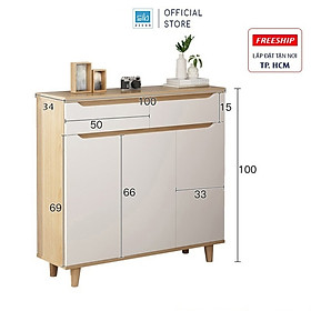 Tủ Gỗ Để Giày Thiết Kế Hiện Đại Với Hệ Chân Gỗ Tự Nhiên Thương Hiệu SIB Decor TG07