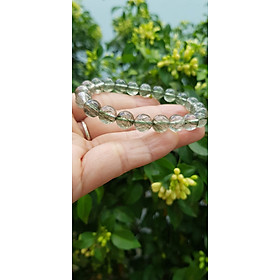 Vòng thạch anh tóc xanh tự nhiên trong bóng nhuyễn mượt đẹp Size vòng 8mm Nữ mệnh Thủy Mộc hỏa đeo ạ