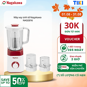 Máy Xay Sinh Tố 3 Cối Nagakawa NAG0816 (450W - 1.5 Lít) - Hàng Chính Hãng