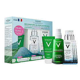 Bộ Chăm Sóc Da Chuyên Sâu Giúp Giảm Dầu Giảm Mụn, Phục Hồi Và Nuôi Dưỡng Da Vichy Normaderm Phytosolution Double-Correction