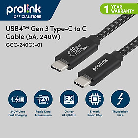 Mua Dây sạc type-C to C PROLiNK GCC_240G3 dài 2m  sạc siêu tốc 240W chuẩn PD 3.1  truyền dữ liệu 40Gbps  xuất hình ảnh 8K Ultra HD - Hàng chính hãng