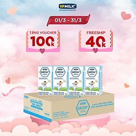 Sữa Tiệt Trùng Ít Đường VPMilk Grow+ Hộp 110ml (Thùng 48 Hộp)