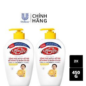 Combo 2 Nước Rửa Tay Lifebuoy 450g Cho Tay Làm Bếp Giúp Khử Mùi Khó Chịu