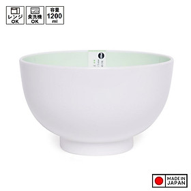 Mua Bát nhựa tròn màu trắng lòng màu hồng - xanh 16 x 10cm nội địa Nhật Bản