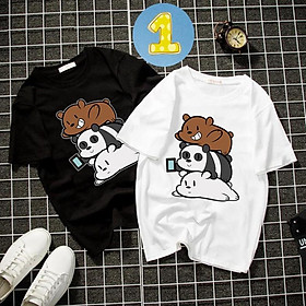 Album 8 - Bst áo thun unisex form rộng 3 con gấu dễ thương thời trang vải dày mịn