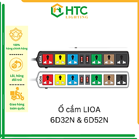 Mua Ổ cắm kéo dài đa năng LiOA 6 ổ cắm 3 chấu 2 công tắc 6D32N (3m) và 6D52N (5m)